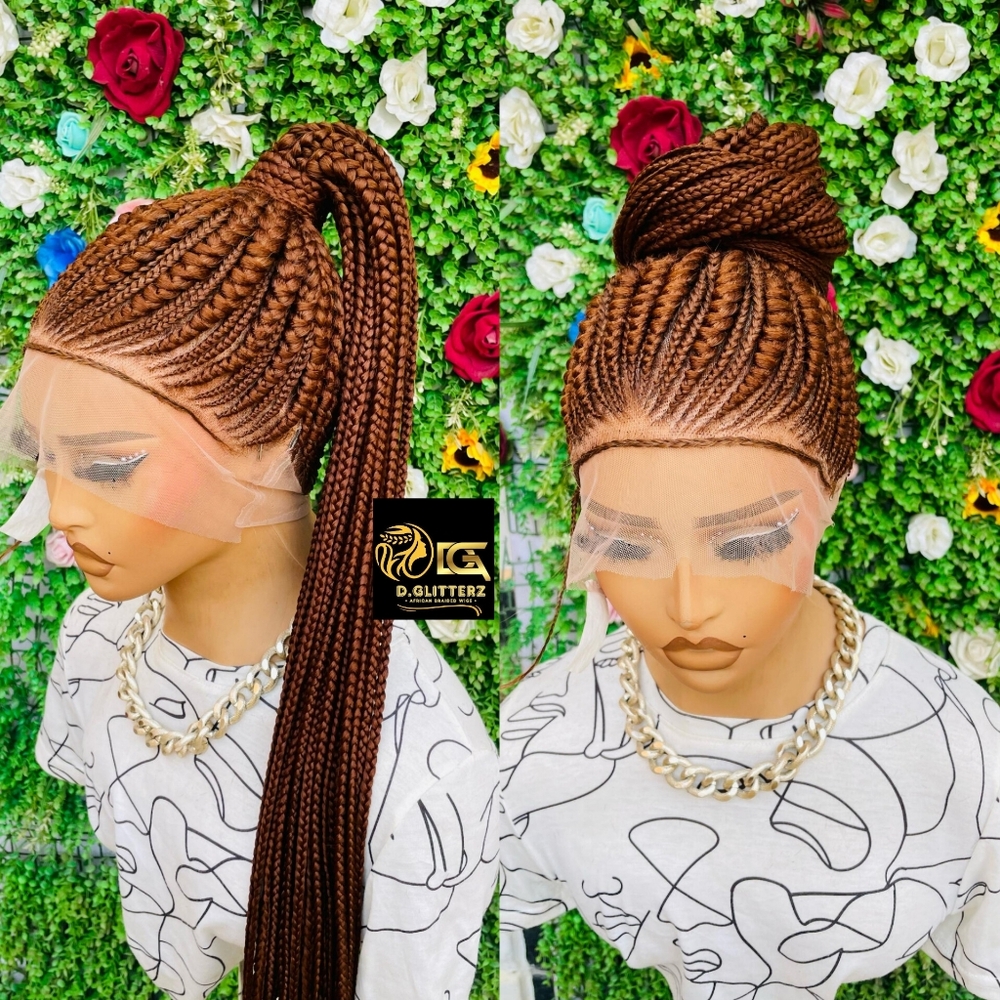 PONYTAIL BRAIDED WIG  ON 360 LACE CLOSURES 50"